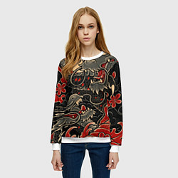 Свитшот женский Dsquared tatoo DRAGON, цвет: 3D-белый — фото 2