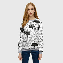 Свитшот женский КОТЫ WHITE, цвет: 3D-меланж — фото 2