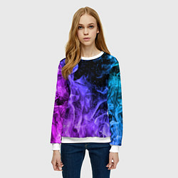 Свитшот женский ОГОНЬ НЕОН, цвет: 3D-белый — фото 2