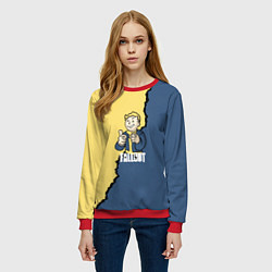 Свитшот женский Fallout logo boy, цвет: 3D-красный — фото 2