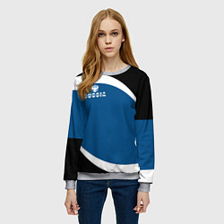 Свитшот женский Russia, цвет: 3D-меланж — фото 2