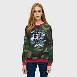 Свитшот женский Рваный камуфляж ВДВ, цвет: 3D-красный — фото 2