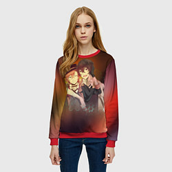 Свитшот женский Дазай и Чуя, цвет: 3D-красный — фото 2