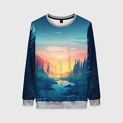 Свитшот женский Природа, цвет: 3D-меланж