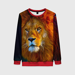 Свитшот женский Лев 3D, цвет: 3D-красный