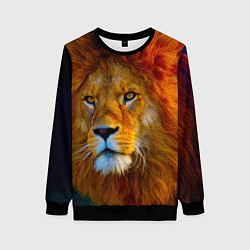 Свитшот женский Лев 3D, цвет: 3D-черный
