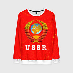 Свитшот женский USSR СССР, цвет: 3D-белый