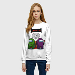 Свитшот женский Among Us, цвет: 3D-белый — фото 2