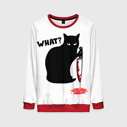 Свитшот женский What Cat, цвет: 3D-красный