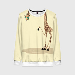 Свитшот женский Жираф на шее, цвет: 3D-белый