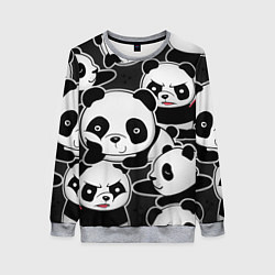 Свитшот женский Смешные панды, цвет: 3D-меланж