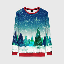 Свитшот женский Новый год, цвет: 3D-красный