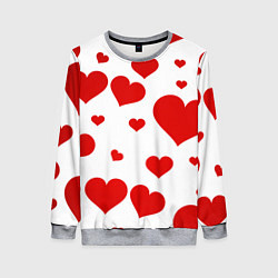 Свитшот женский Сердечки, цвет: 3D-меланж
