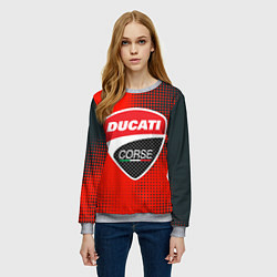 Свитшот женский Ducati Corse logo, цвет: 3D-меланж — фото 2