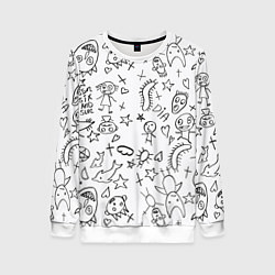 Свитшот женский DIE ANTWOORD, цвет: 3D-белый