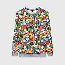 Свитшот женский Новый Год, цвет: 3D-меланж