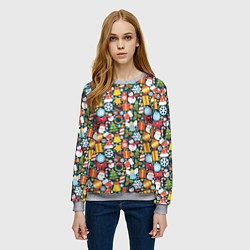 Свитшот женский Новый Год, цвет: 3D-меланж — фото 2