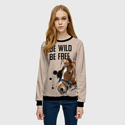 Свитшот женский Be wild be free, цвет: 3D-черный — фото 2