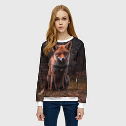 Свитшот женский Хищная лисица, цвет: 3D-белый — фото 2