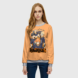 Свитшот женский Аниме Волейбол, цвет: 3D-меланж — фото 2