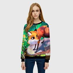 Свитшот женский Лисичка, цвет: 3D-черный — фото 2