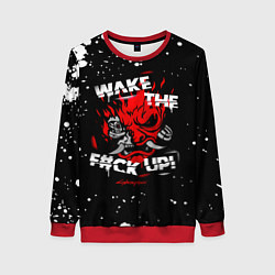 Свитшот женский WAKE THE F CK UP!, цвет: 3D-красный