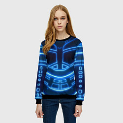 Свитшот женский Неоновая броня Neon Armor, цвет: 3D-черный — фото 2