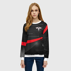 Свитшот женский TESLA ABSTRACT ТЕСЛА СПОРТ, цвет: 3D-белый — фото 2
