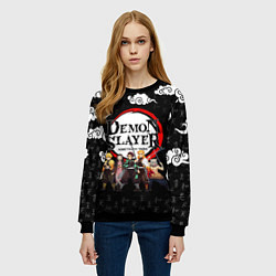 Свитшот женский КЛИНОК, РАССЕКАЮЩИЙ ДЕМОНОВ, цвет: 3D-черный — фото 2