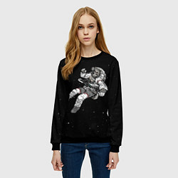 Свитшот женский Скелет Космонавт, цвет: 3D-черный — фото 2