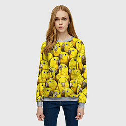 Свитшот женский Попугаи, цвет: 3D-меланж — фото 2