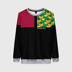 Свитшот женский Гию Томиока Kimetsu no Yaiba, цвет: 3D-меланж
