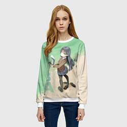 Свитшот женский Bunny a Girl, цвет: 3D-белый — фото 2