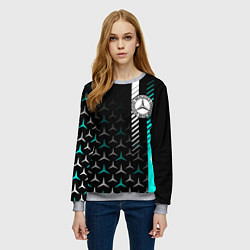 Свитшот женский МЕРСЕДЕС AQUA BLACK GRADIENT, цвет: 3D-меланж — фото 2