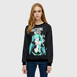 Свитшот женский Hatsune Miku Хацунэ Мику, цвет: 3D-черный — фото 2