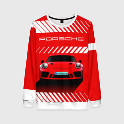 Свитшот женский PORSCHE ПОРШЕ RED STYLE, цвет: 3D-белый