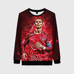 Свитшот женский Cristiano Ronaldo Portugal, цвет: 3D-черный