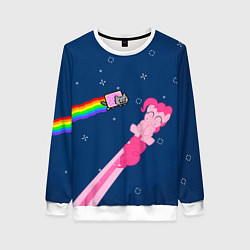 Свитшот женский Nyan cat x Pony, цвет: 3D-белый