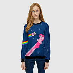 Свитшот женский Nyan cat x Pony, цвет: 3D-черный — фото 2