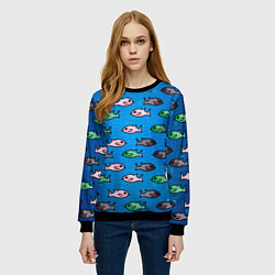 Свитшот женский Рыбки, цвет: 3D-черный — фото 2