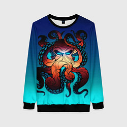 Свитшот женский Кракен Octopus, цвет: 3D-черный