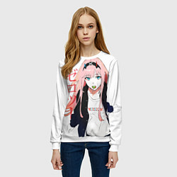 Свитшот женский Zero Two, Darling in the Franx, цвет: 3D-белый — фото 2