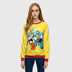 Свитшот женский Cuphead bros, цвет: 3D-красный — фото 2