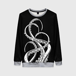 Свитшот женский Octopus Black and White, цвет: 3D-меланж