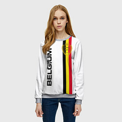 Свитшот женский СБОРНАЯ БЕЛЬГИИ, цвет: 3D-меланж — фото 2
