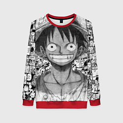 Свитшот женский Луфи улыбается one piece, цвет: 3D-красный