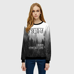 Свитшот женский ДУХ ЛЕСА ПОМНИ СВОИ КОРНИ, цвет: 3D-черный — фото 2