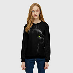Свитшот женский Черный кот, цвет: 3D-черный — фото 2