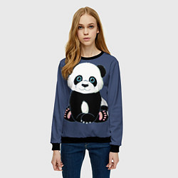 Свитшот женский Милая Панда Sweet Panda, цвет: 3D-черный — фото 2
