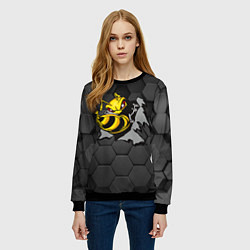 Свитшот женский Оса 3D, цвет: 3D-черный — фото 2